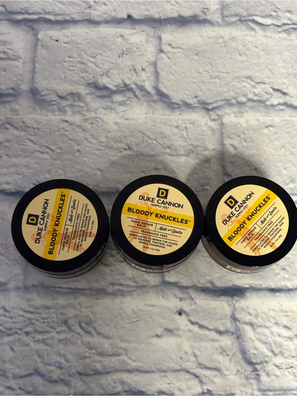 Duke Cannon Bloody Knuckles Hand Repair Balm 1.4oz each Lot Of 3 Fragrance Free.
